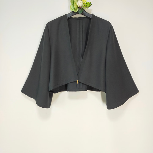 黒留袖アンサンブル*フレンチワンピース+ボレロ*紐ベルト＆リボン結び