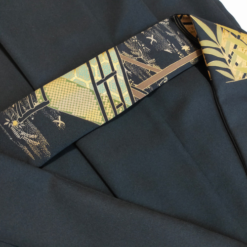 黒留袖アンサンブル*フレンチワンピース+ボレロ*紐ベルト＆リボン結び