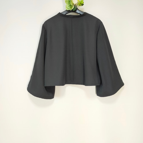 黒留袖アンサンブル*フレンチワンピース+ボレロ*紐ベルト＆リボン結び