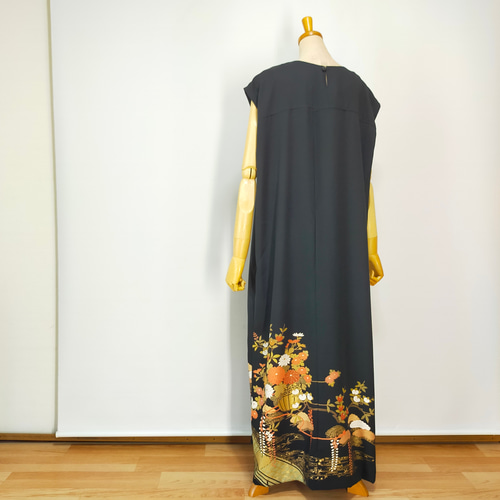 黒留袖アンサンブル*フレンチワンピース+ボレロ*紐ベルト＆リボン結び