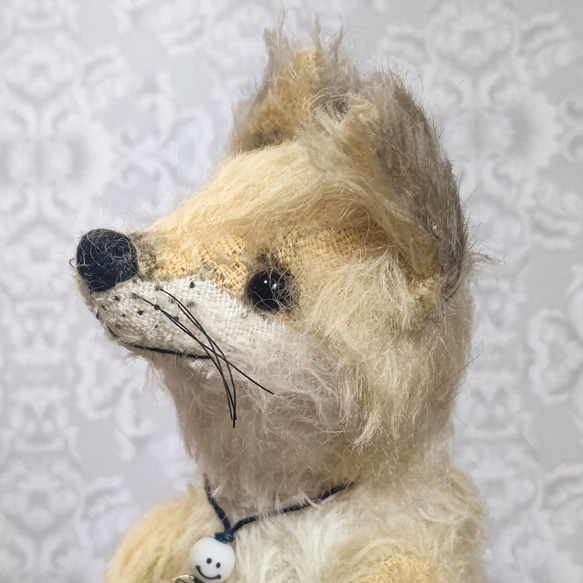 小さい キツネ ちゃん ハンドメイド ぬいぐるみ テディベア Tamubear 小さいきつね（クリームイエロー）約17cm／テディベアタイプの