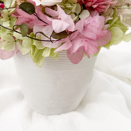 プリザーブドフラワー てまりピンク フラワーアレンジメント 花 ギフト