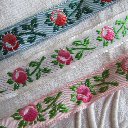 フランスアンティーク赤手刺繍リネン棚飾り布キッチン野菜柄/巾23