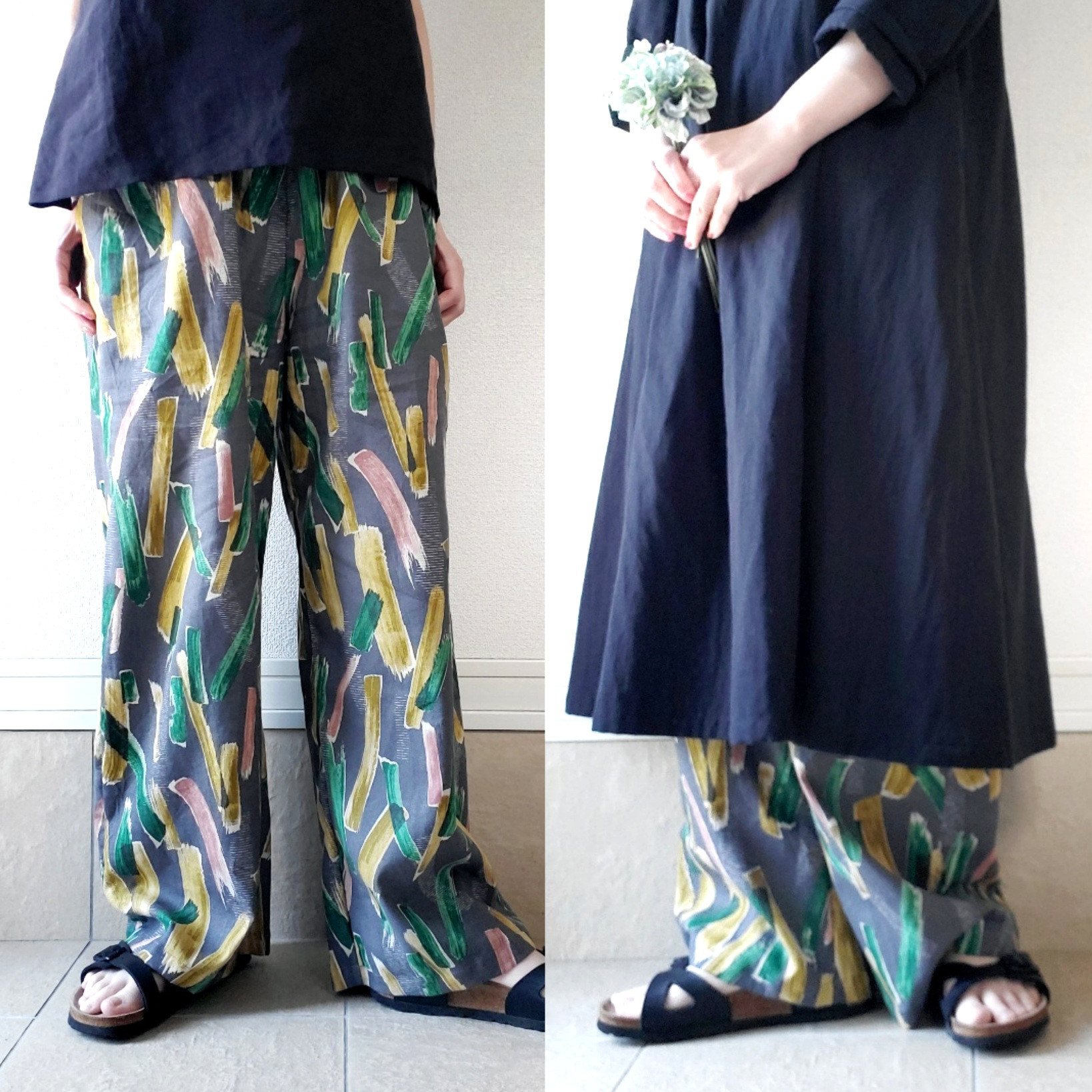 【数量限定】穿くだけでコーデがきまるゆったりしたハーフリネンパンツ　丈&ポケット選べますウエストゴム　軽やか