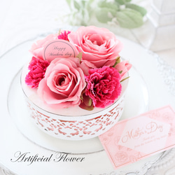 選べるメッセージ｜スイートピンクのキュートなフラワーボックス｜誕生