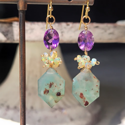 極上 プレシャスオパール ブラックカラーオパール ピアス イヤリング