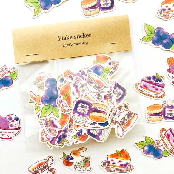 Blueberryフレークシール｜ブルーベリー【32枚入】 3枚目の画像
