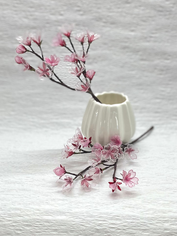 枝もの 桜 日本の美 【S】アメリカンフラワー／ディップアート アート