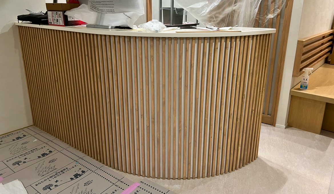 オーダー品【和洋折衷】Rカウンター　レジカウンター