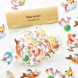 Sea animalsフレークシール｜水族館 海の動物【28枚入】 3枚目の画像