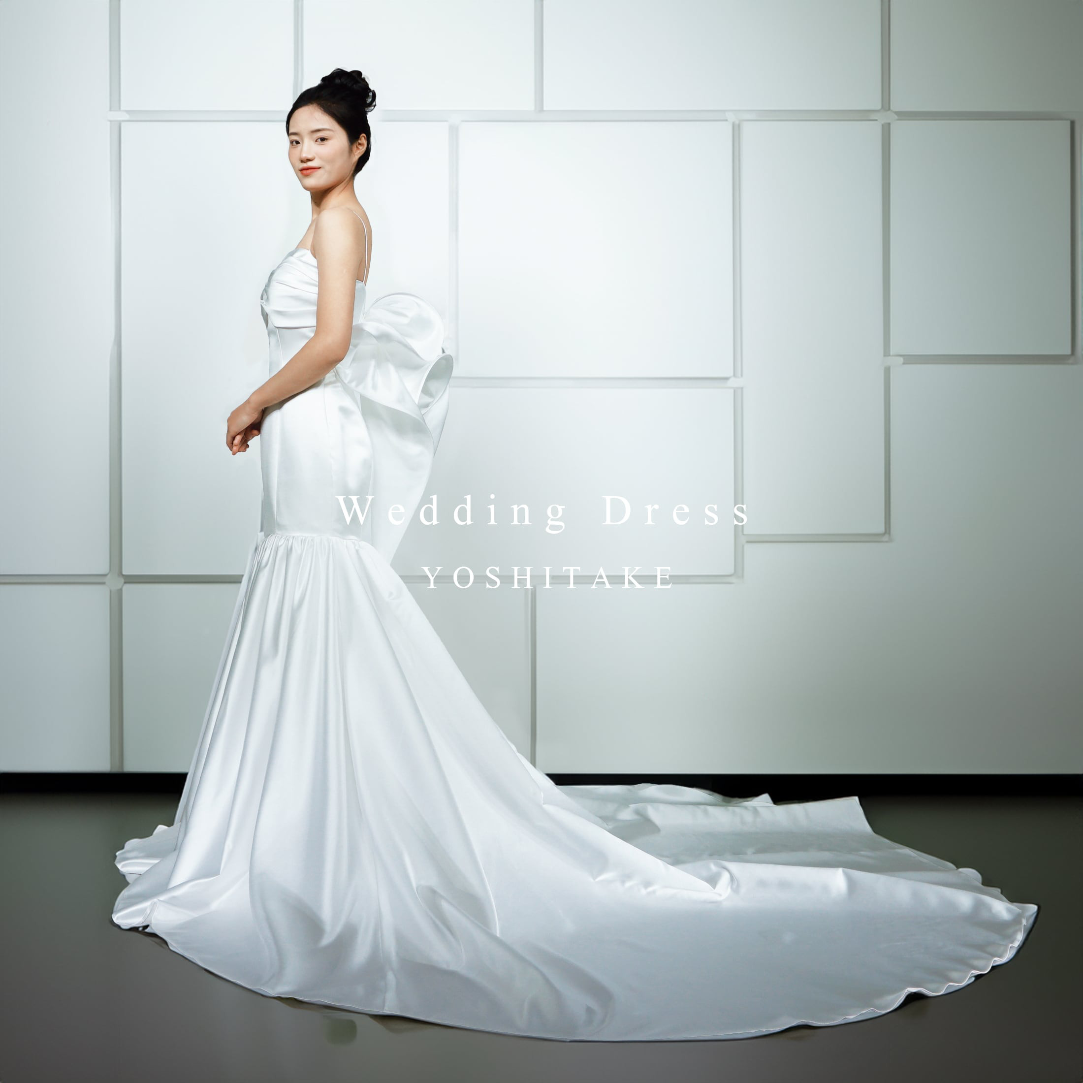 【オーダー制作】ウエディングドレス.白.サテン.マーメイドドレス.バックリボン.結婚式.挙式 Y2416