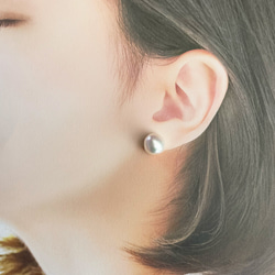 ごろっと大きなバロックパールのピアス/イヤリング 大粒 11mm 12mm 真珠 スタッド チタン SV925 2枚目の画像