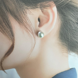 ごろっと大きなバロックパールのピアス/イヤリング 大粒 11mm 12mm 真珠 スタッド チタン SV925 5枚目の画像