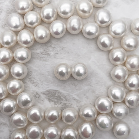 ごろっと大きなバロックパールのピアス/イヤリング 大粒 11mm 12mm 真珠 スタッド チタン SV925 8枚目の画像