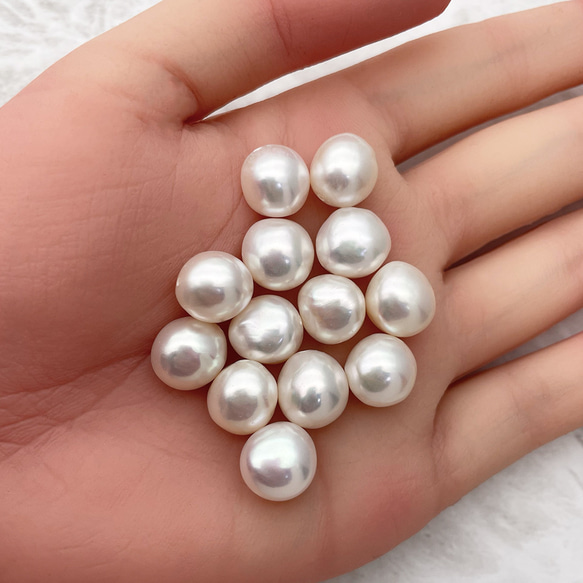 ごろっと大きなバロックパールのピアス/イヤリング 大粒 11mm 12mm 真珠 スタッド チタン SV925 9枚目の画像