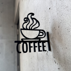 COFFEE サインプレート｜縦書きロゴタイプ｜文字のみのシンプル装飾