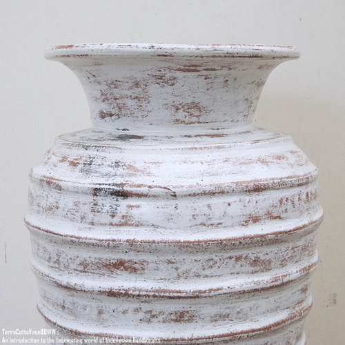 テラコッタ フラワーベース 80cm ホワイトウォッシュ トール 大型