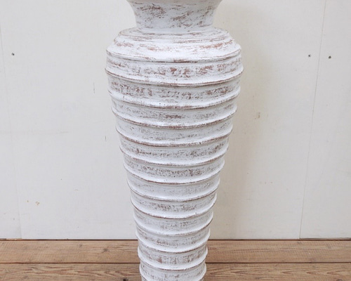 テラコッタ フラワーベース 80cm ホワイトウォッシュ トール 大型