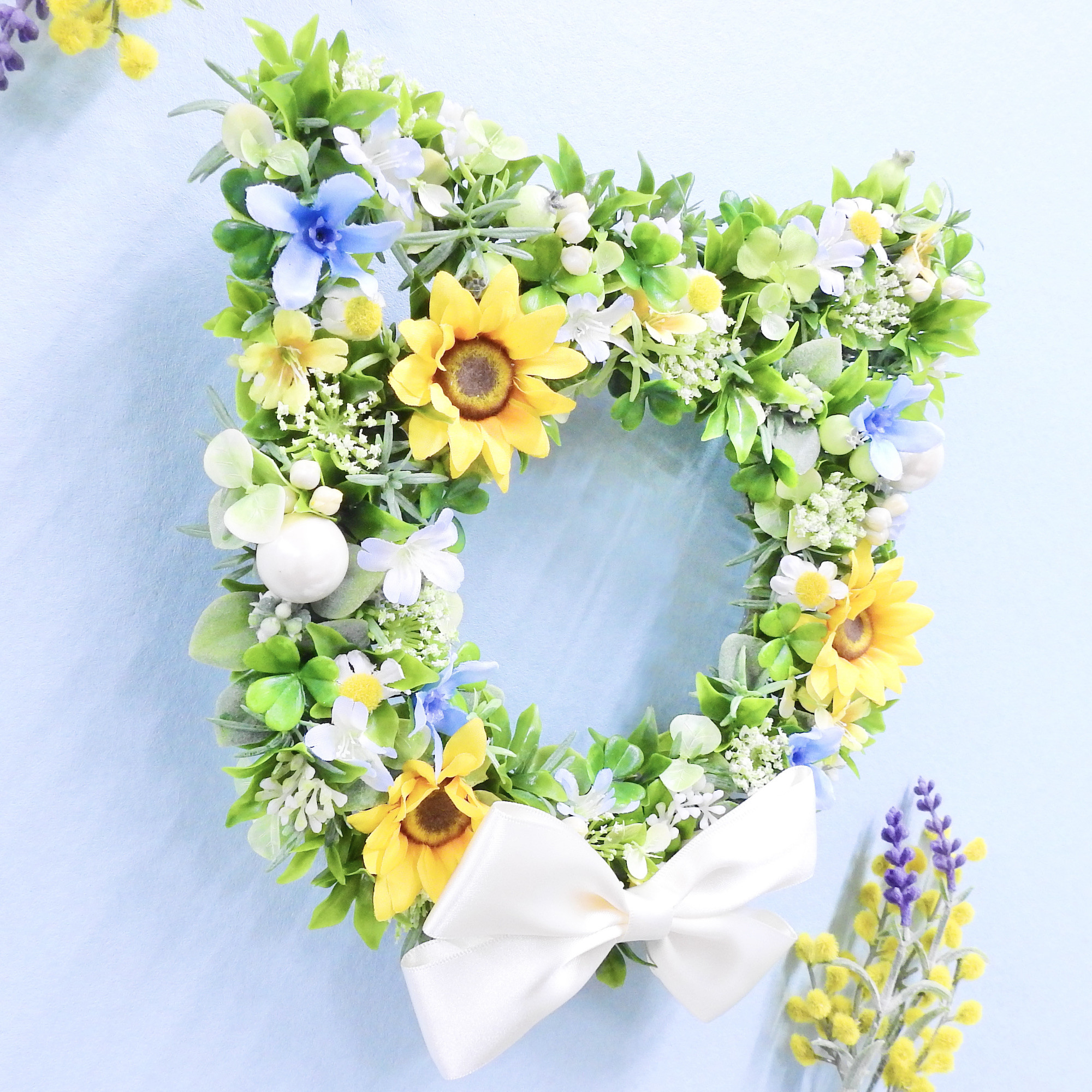 ＊ネコリース ニャンコリース(ひまわり)＊抗ウイルス光触媒加工付き