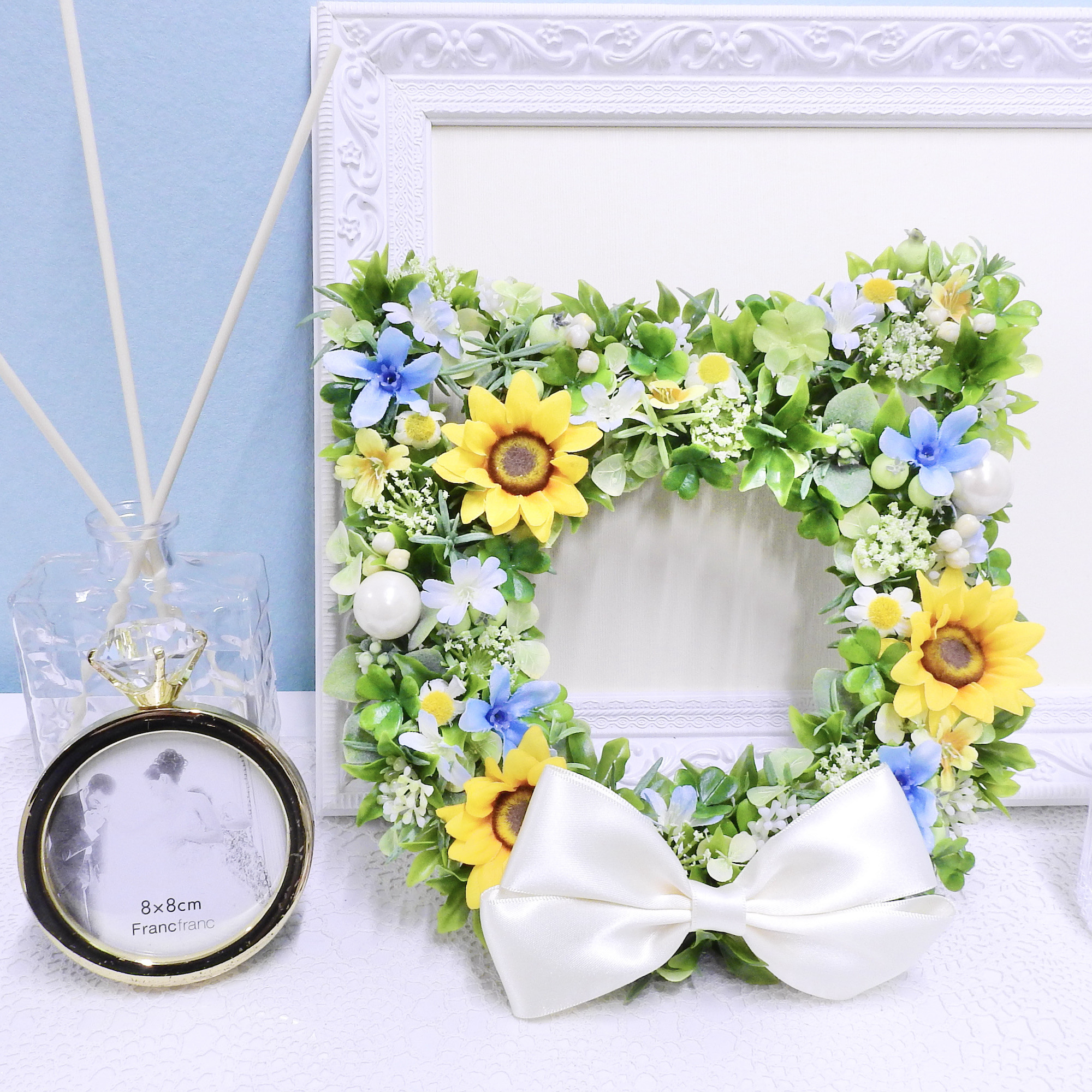 ＊ネコリース ニャンコリース(ひまわり)＊抗ウイルス光触媒加工付き