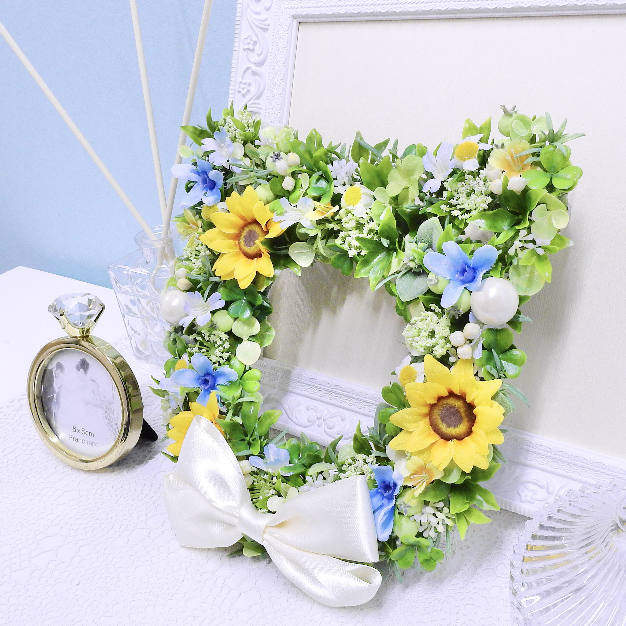 ＊ネコリース ニャンコリース(ひまわり)＊抗ウイルス光触媒加工付き