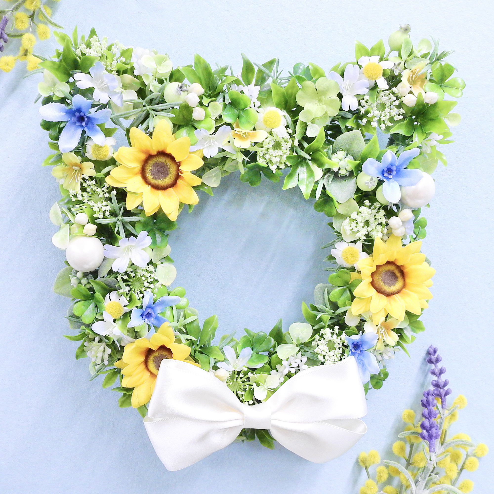 ＊ネコリース ニャンコリース(ひまわり)＊抗ウイルス光触媒加工付き