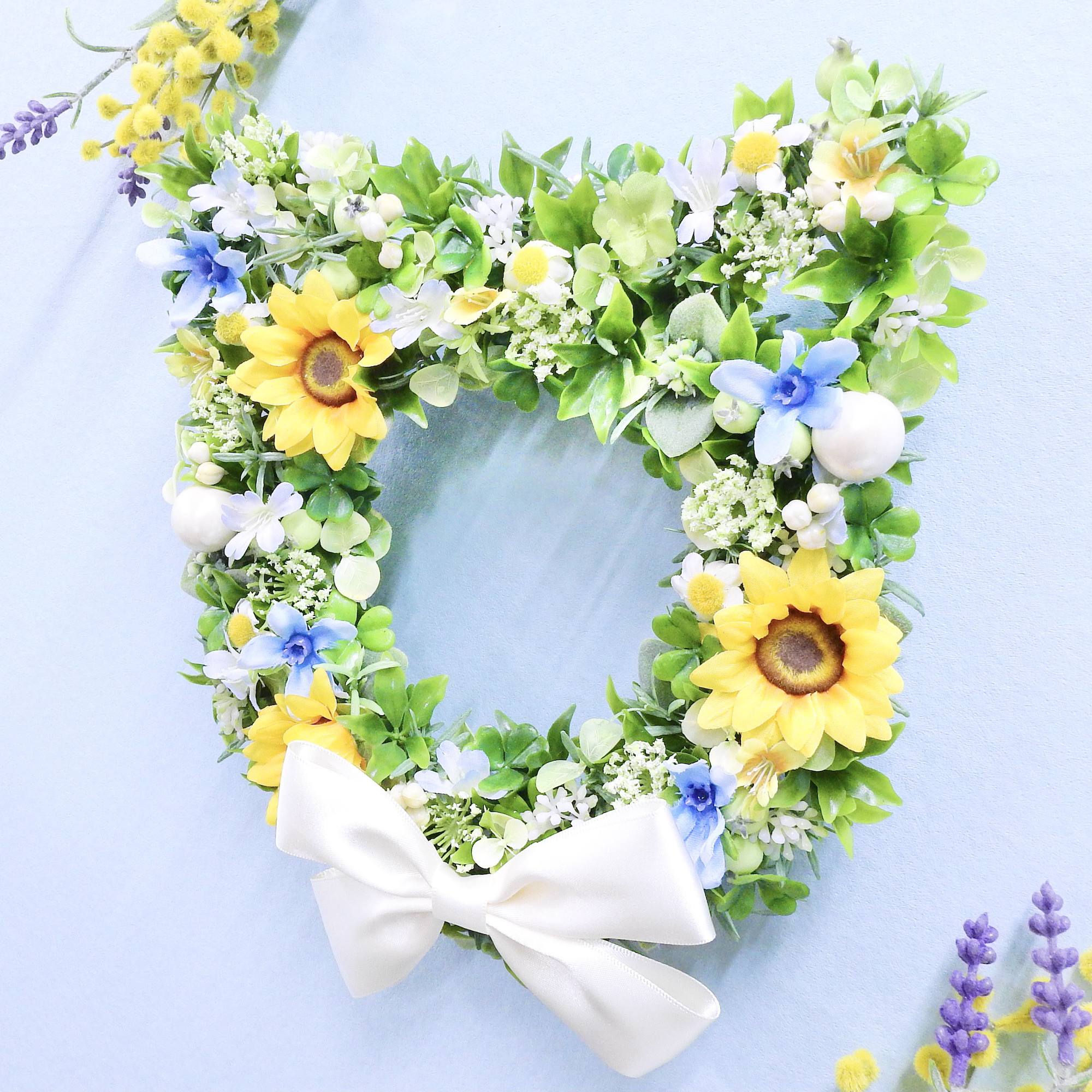 ＊ネコリース ニャンコリース(ひまわり)＊抗ウイルス光触媒加工付き