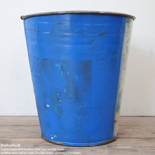 ドラム缶をリメイクした ゴミ箱 30cm D スチール製