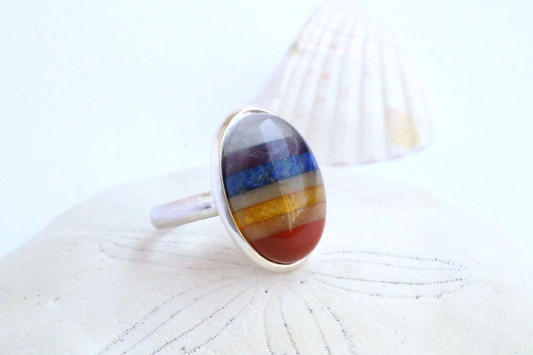 Rainbow Stone　Silver　Ring