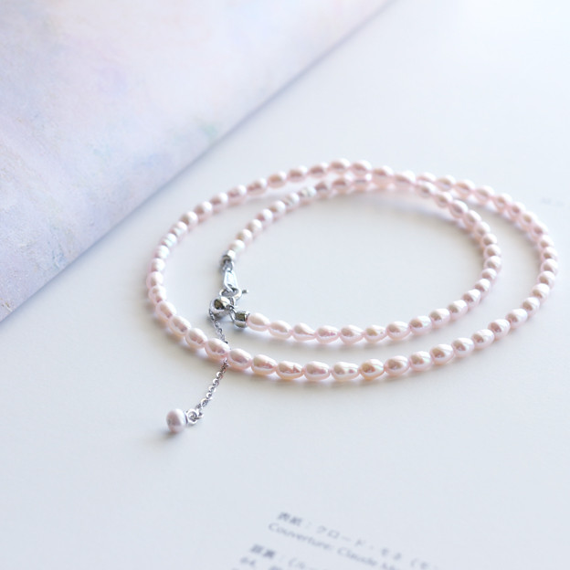 『brume』AAA淡水バロックベビーパール・ネックレス・S925 ♪送料無料♪　桜　ピンク　花