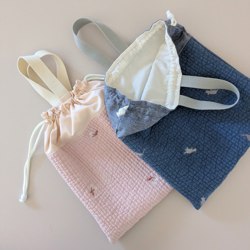 Clothes Bag 刺繍のヌビ お着替え袋 体操服入れ 体操着入れ 巾着 ヌビ