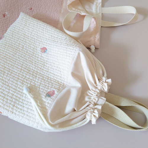 Clothes Bag 刺繍のヌビ お着替え袋 体操服入れ 体操着入れ 巾着 ヌビ