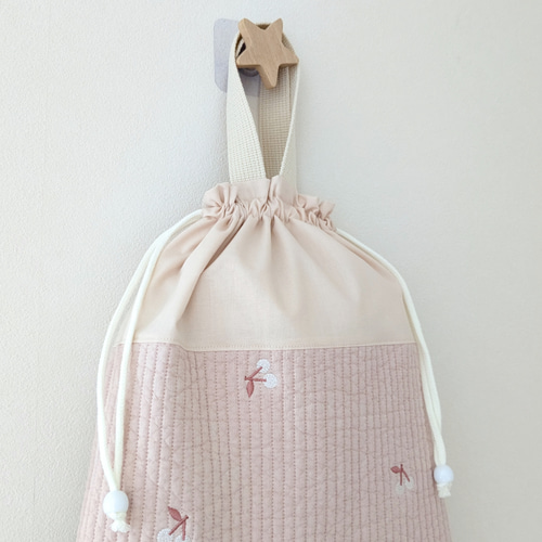 Clothes Bag 刺繍のヌビ お着替え袋 体操服入れ 体操着入れ 巾着 ヌビ