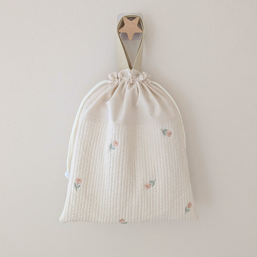 Clothes Bag 刺繍のヌビ お着替え袋 体操服入れ 体操着入れ 巾着 ヌビ