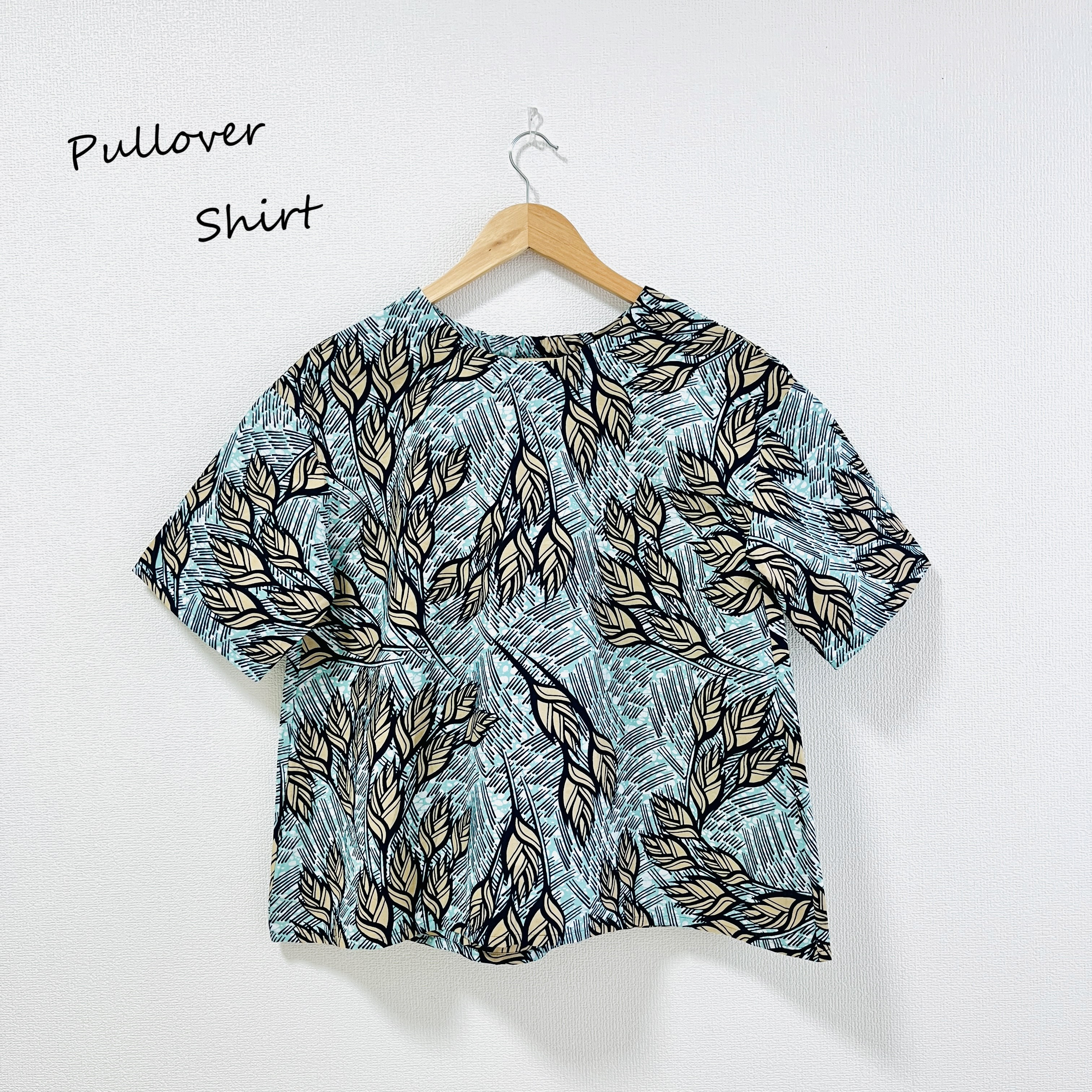 Aライン半袖プルオーバー／アフリカンプリント／Harvest