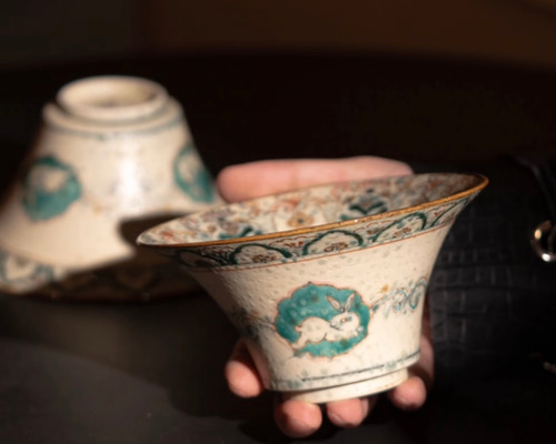 詩瓷集 中国敦煌風 三生兎（さんしょううさぎ）をモチーフにした