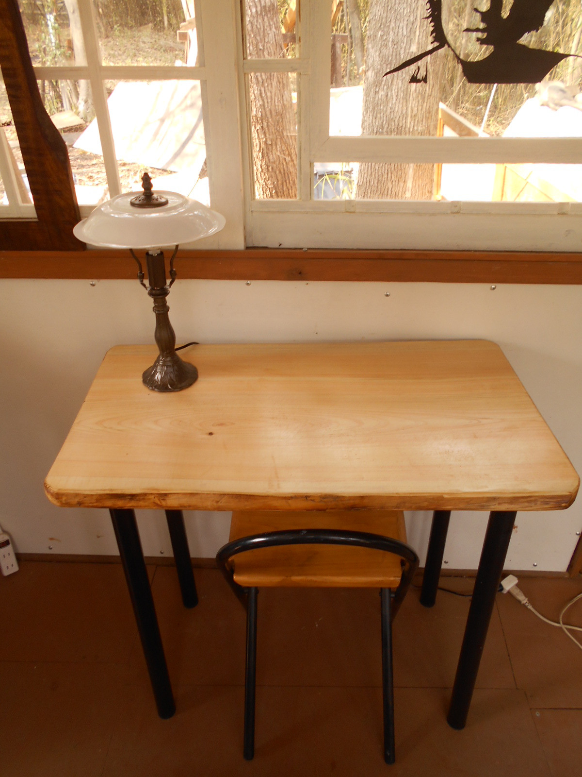 ひのき　アイアンテーブル・イスセット　04－16