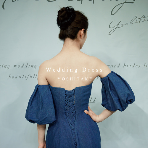 ウエディングドレス.カラードレス.デニム.ブルー.マーメイド.挙式.Y2547 ウエディングドレス.カラードレス.デニム.ブルー.マーメイド.挙式