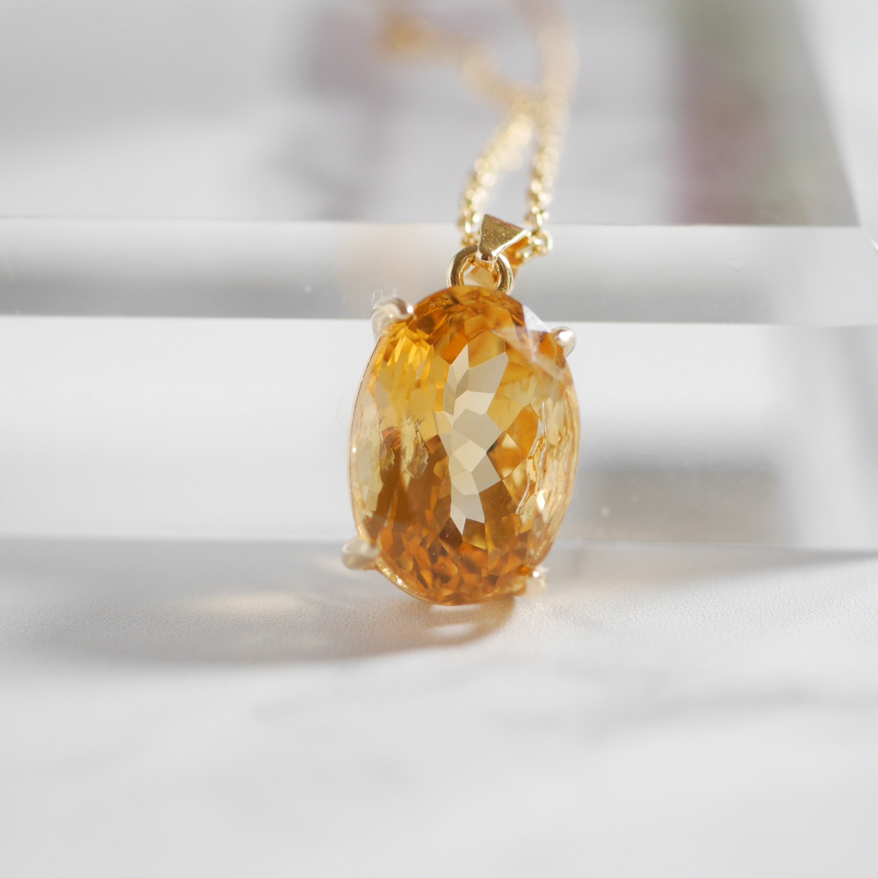 芳醇なブランデーのような深みが魅力的なブランデーシトリンのネックレス