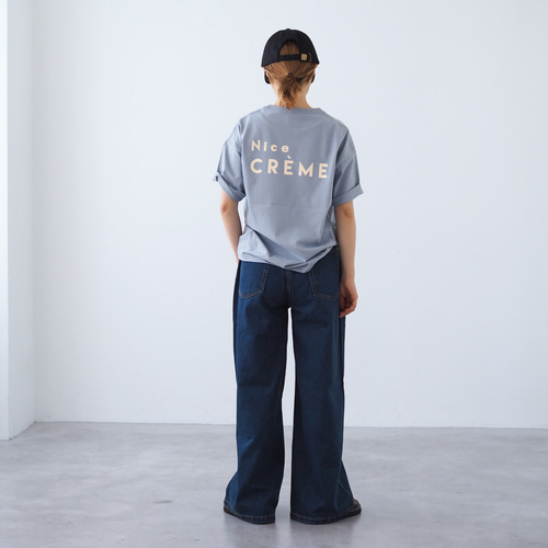 オーバーTシャツ Creme ゼニスブルー (半袖Tシャツ) Tシャツ BLUEWHITE