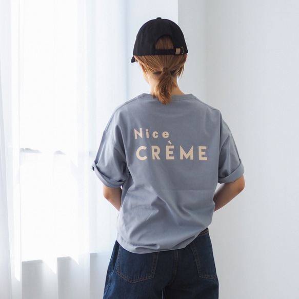 オーバーTシャツ Creme ゼニスブルー (半袖Tシャツ) Tシャツ BLUEWHITE