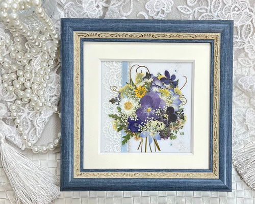 【お値引き価格】押し花アート額　【タテ45cm×ヨコ54cm】 94095015eb9af0051d450e02465bb0