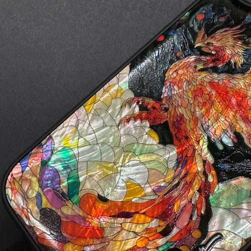 iPhone 17 16 鳳凰 螺鈿風 名入れ可 天然貝シェル 全機種対応 ケース