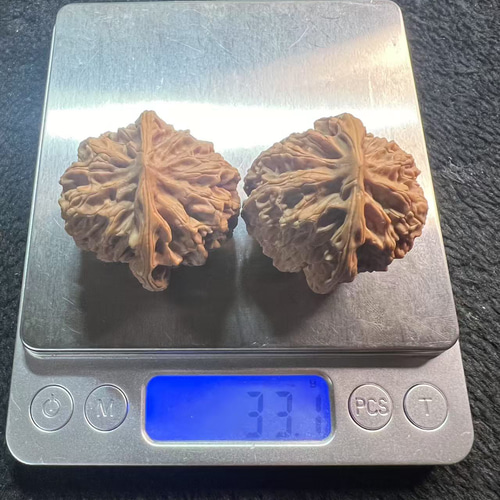 遊ぶ胡桃、文玩核桃、【老木獅子頭クルミ】383736/33.1g/JST25049