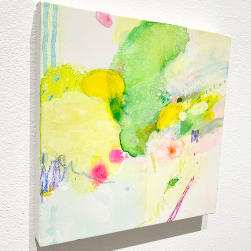 絵画 868 油絵/抽象画風/ひび割れ/黄色と緑/F10号 絵画 868 油絵/抽象画風/ひび割れ/黄色と緑/F10号 絵画 868 油絵/抽象