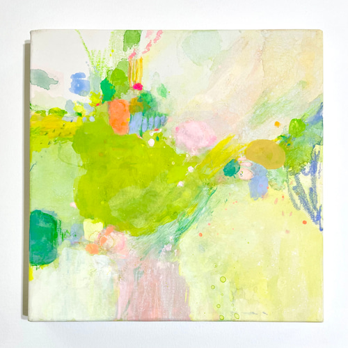 アクリル画 抽象画 色彩豊か アクリル抽象画「雨あがり」 | art unit mikka