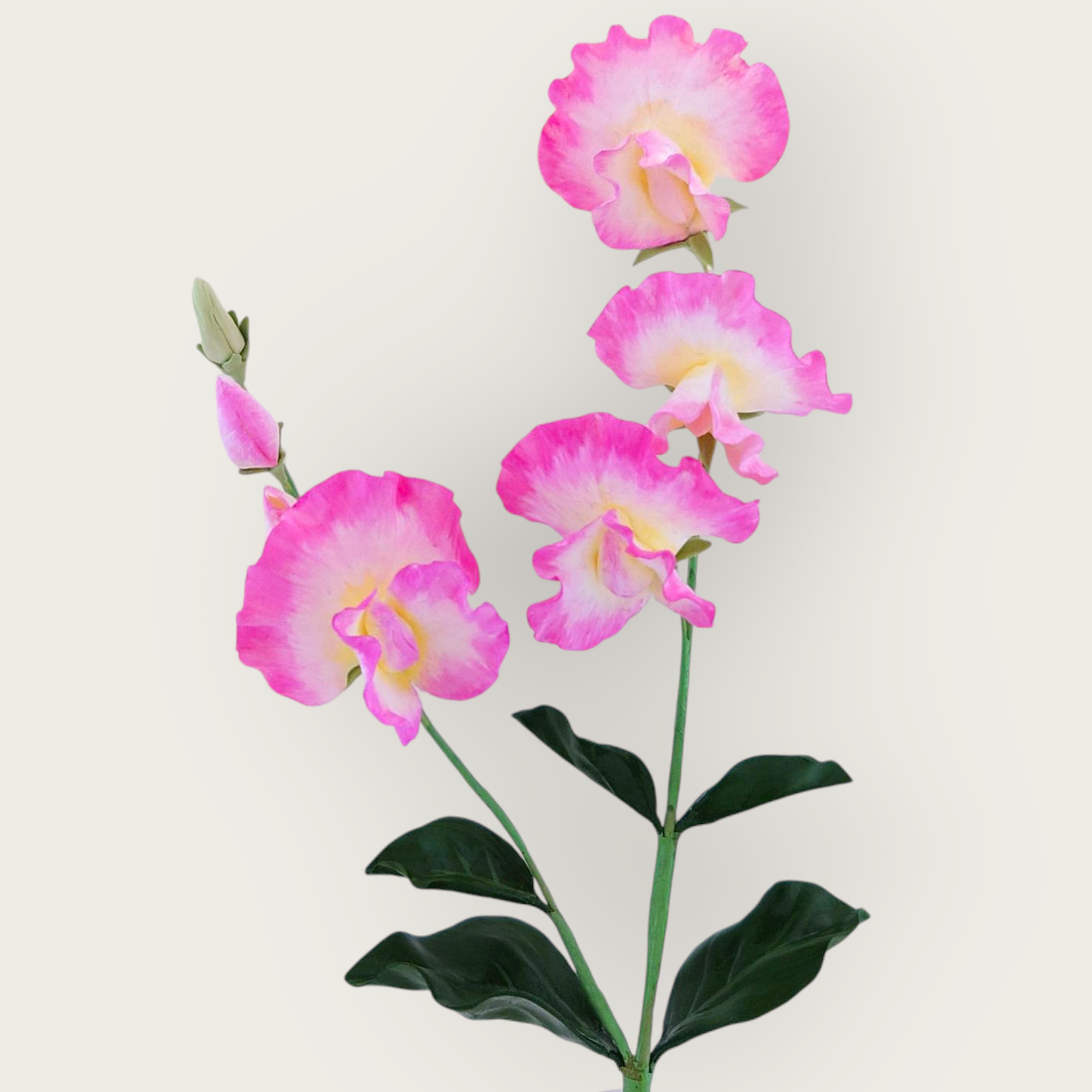 専用 イチゴの鉢植えとスイトピーアレンジ クレイフラワー Vol.B-3 いちごのプチアレンジ | クレイフラワー教室 yu-hana