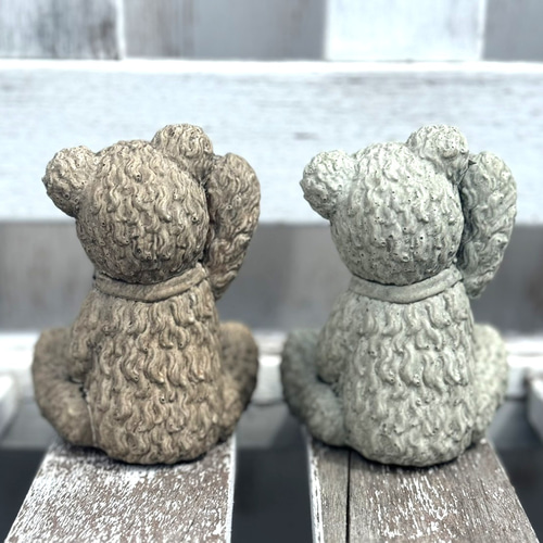 ベア くま ブラウン アイボリー クマ 熊 オブジェ 置物 ガーデニング