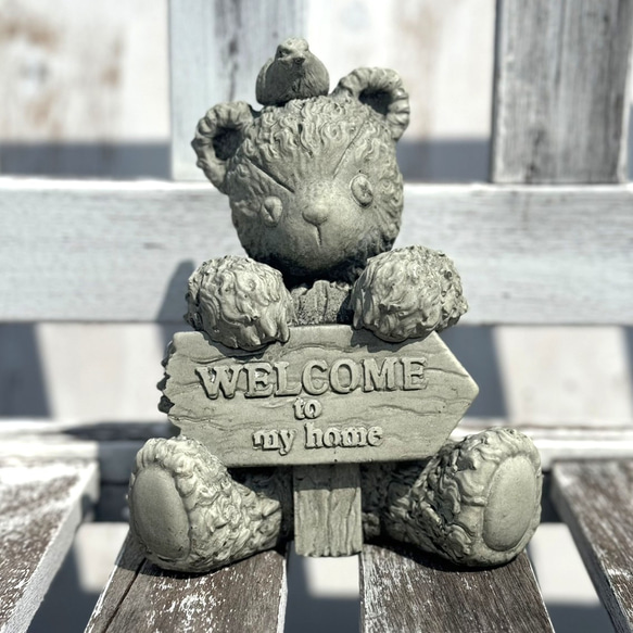 ベア くま アイボリー クマ 熊 オブジェ 置物 ガーデニング