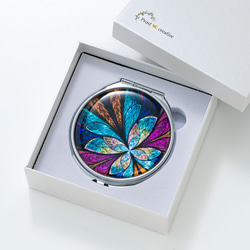 天然貝 コンパクトミラー（ オーシャンカルテット ）シェル ・ 螺鈿